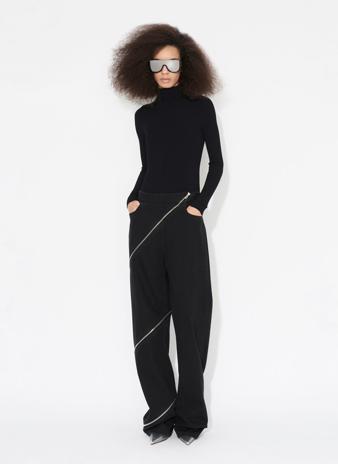 VAQUEROS ESPIRAL DE DENIM ALAÏA NEGRO VAQUEROS ESPIRAL DE DENIM